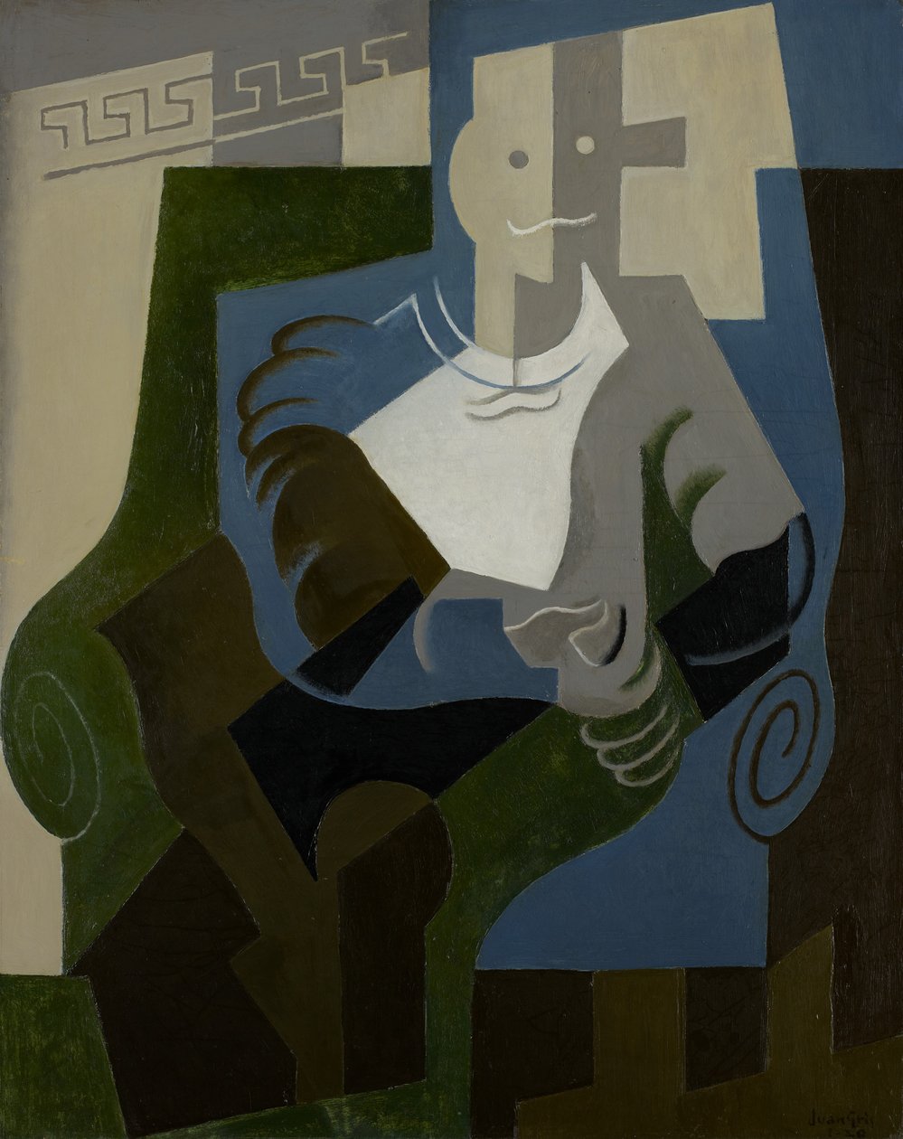 Oturan Harlequin, c.1920 by Juan Gris