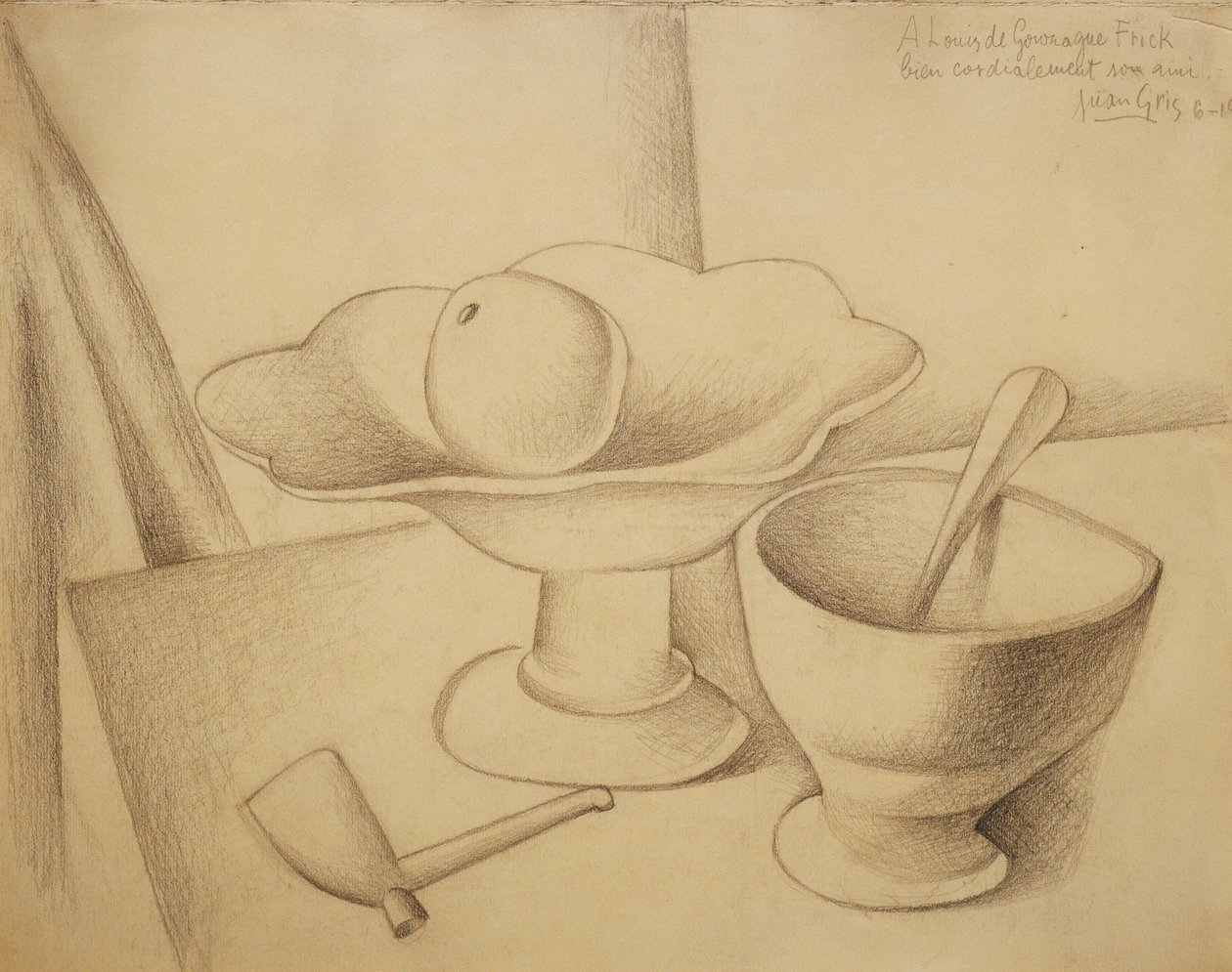 Meyve Tabağı ile Natürmort; Doğa Morte ve Compotier, 1919 by Juan Gris