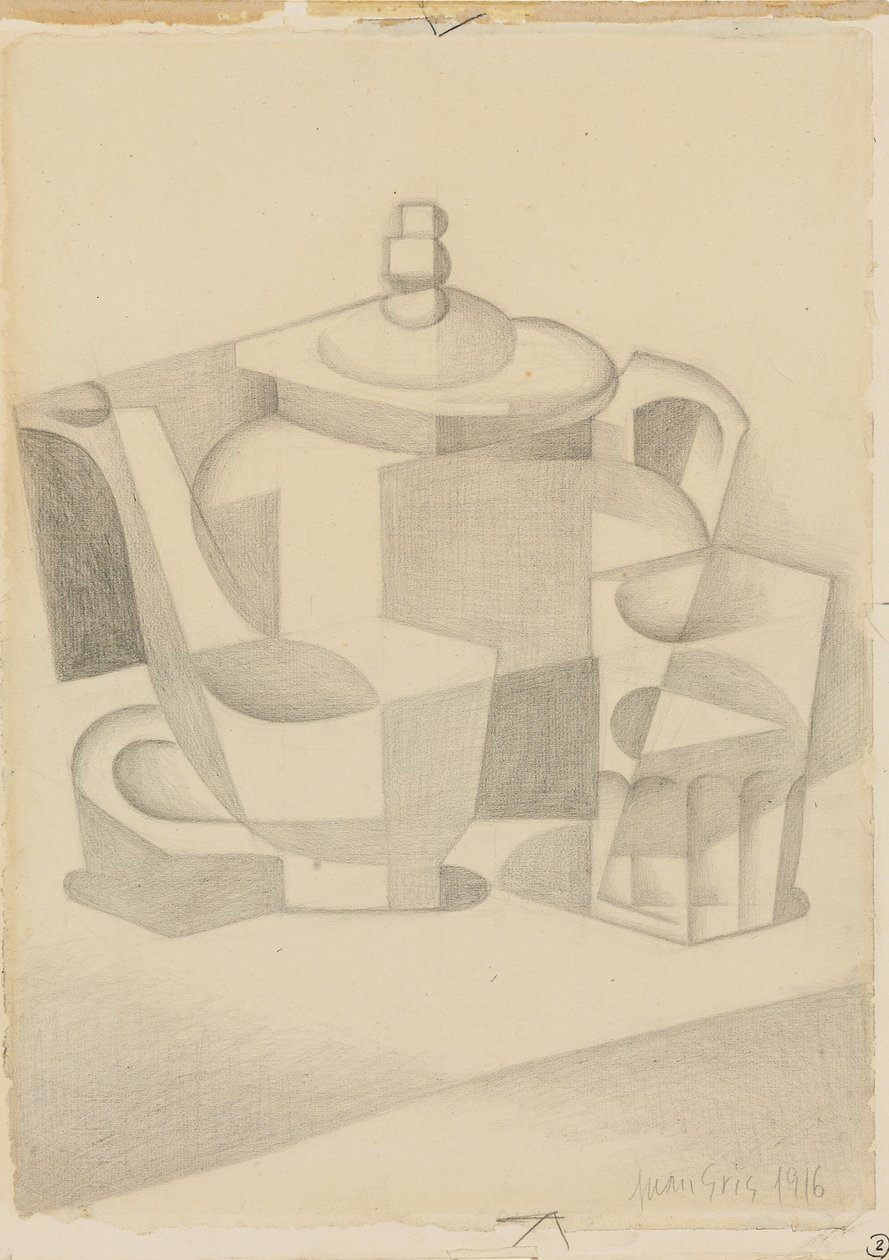 Çaydanlık ile Natürmort; Doğa morte a la theiere, 1916 by Juan Gris