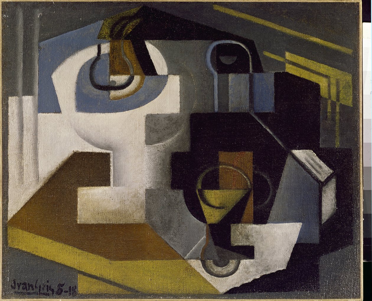 Meyve Kasesi ile Natürmort - Tablo Juan Gris (1887-1927) by Juan Gris