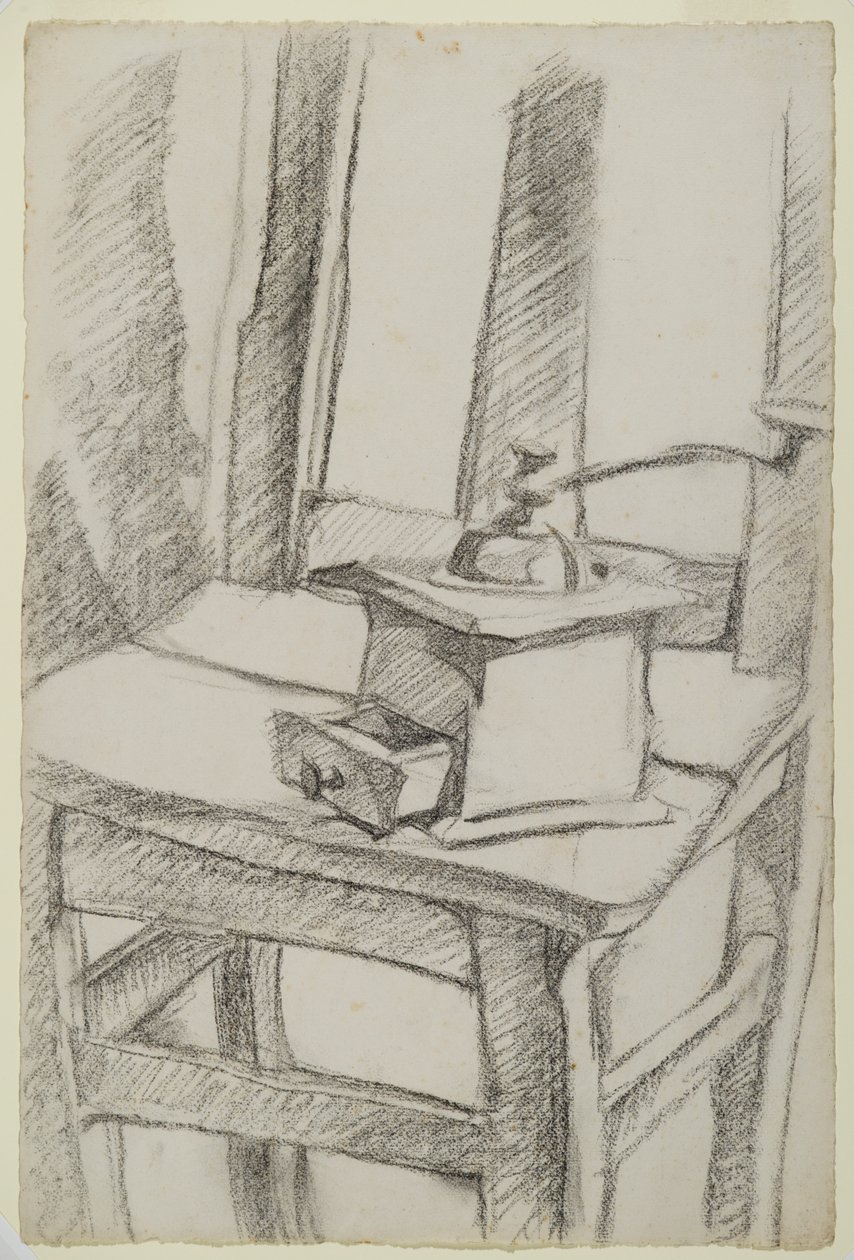 Kahve Öğütücü (Le Moulin à Café), 1911 (kağıt üzerine kömür) by Juan Gris