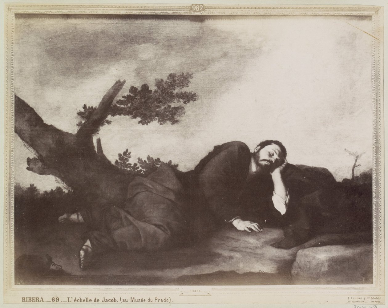 Jakob RIBERA.- L'échelle de Jacob'ın rüyasını betimleyen Jusepe Ribera'nın bir resminin fotoğraf reprodüksiyonu. (Au Musée du Prado). (nesne üzerindeki başlık) by Juan Laurent