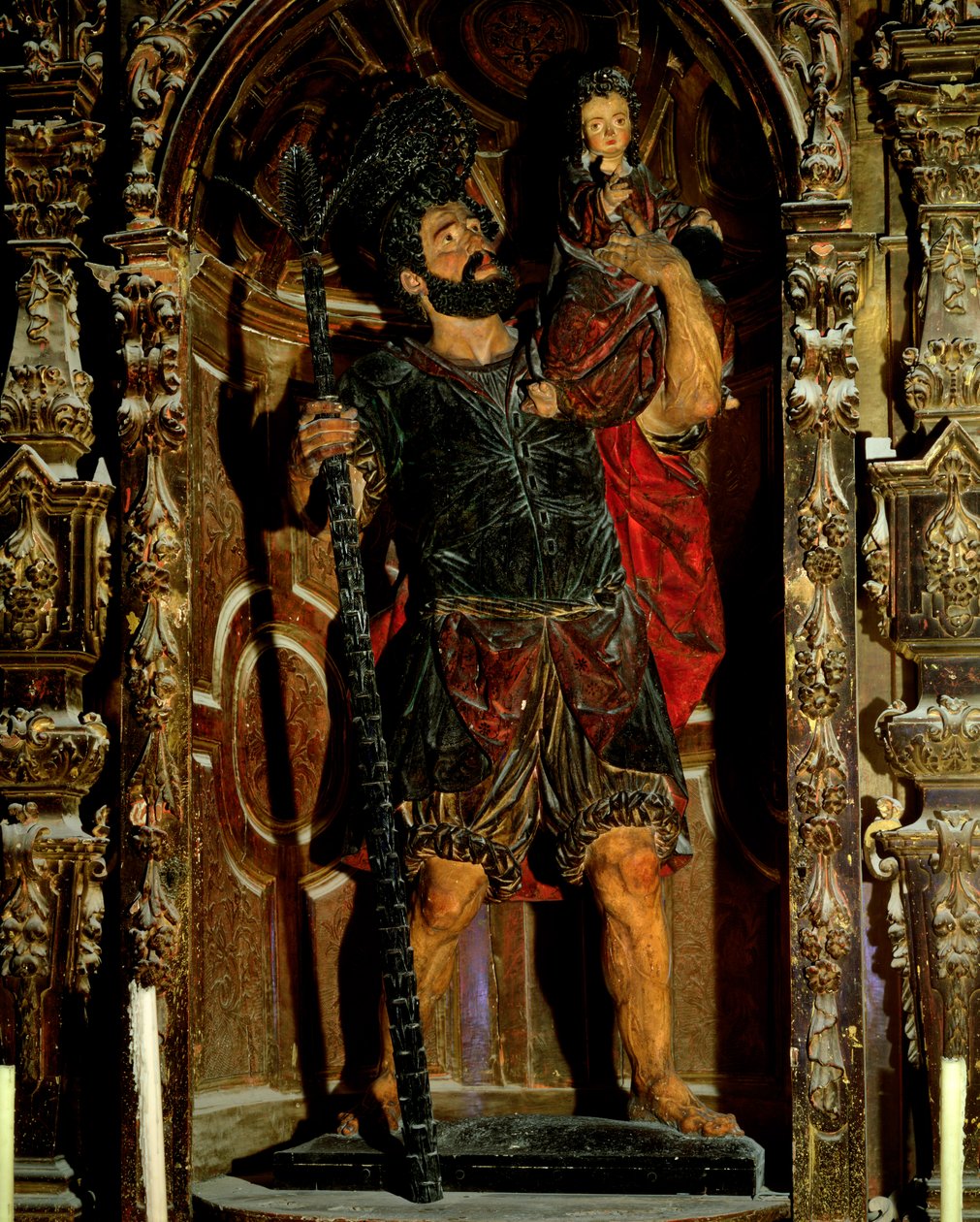 Aziz Christopher, 1597 (çok renkli ahşap) by Juan Martinez Montanes