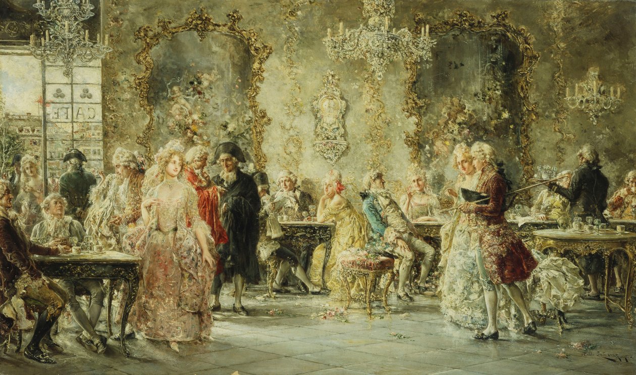 Paris Kafesinde Zarif Figürler by Juan Pablo Salinas Tervel