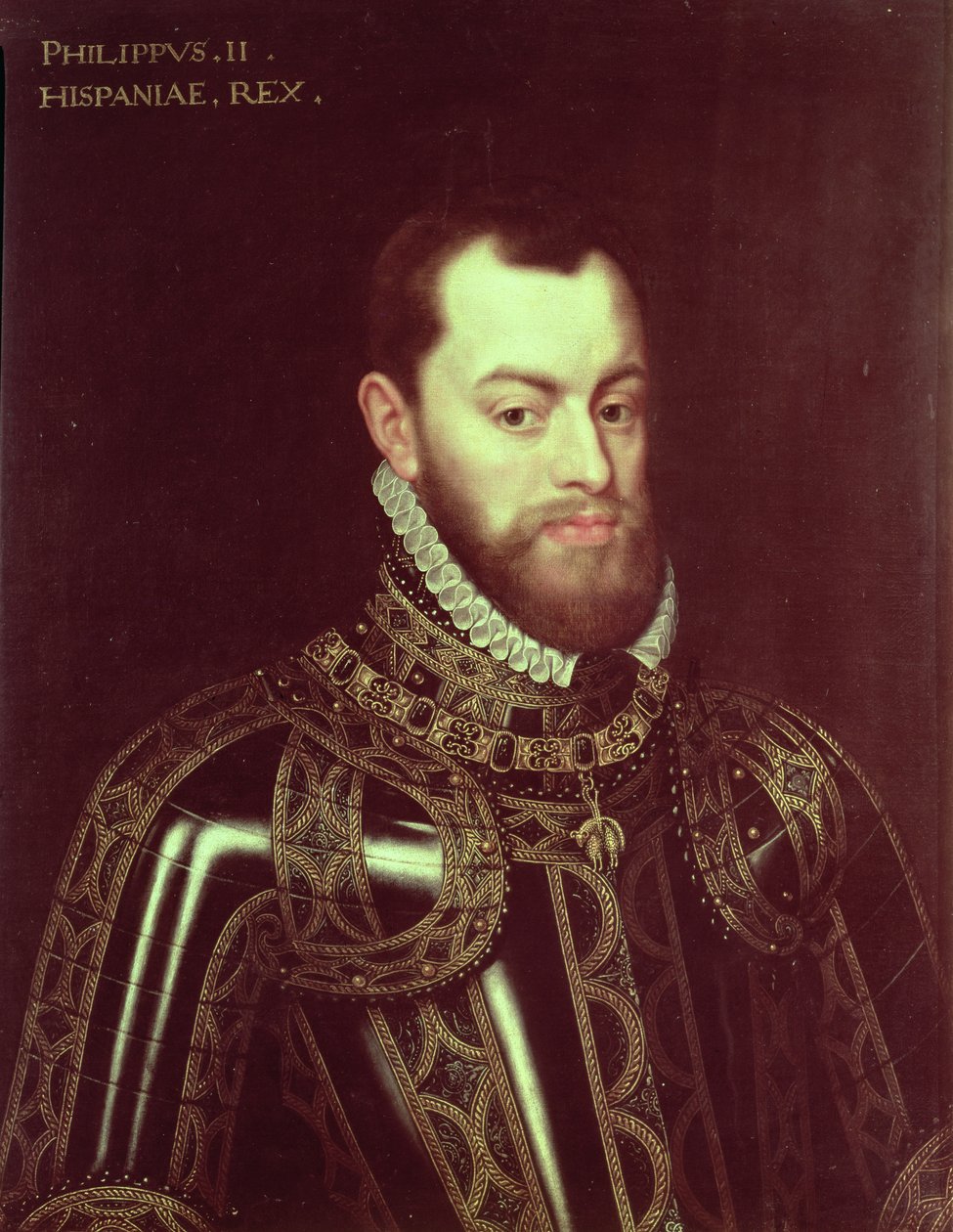 İspanya Kralı II. Philip'in (1527-98) portresi (tuval üzerine yağlı boya) by Juan Pantoja de la Cruz