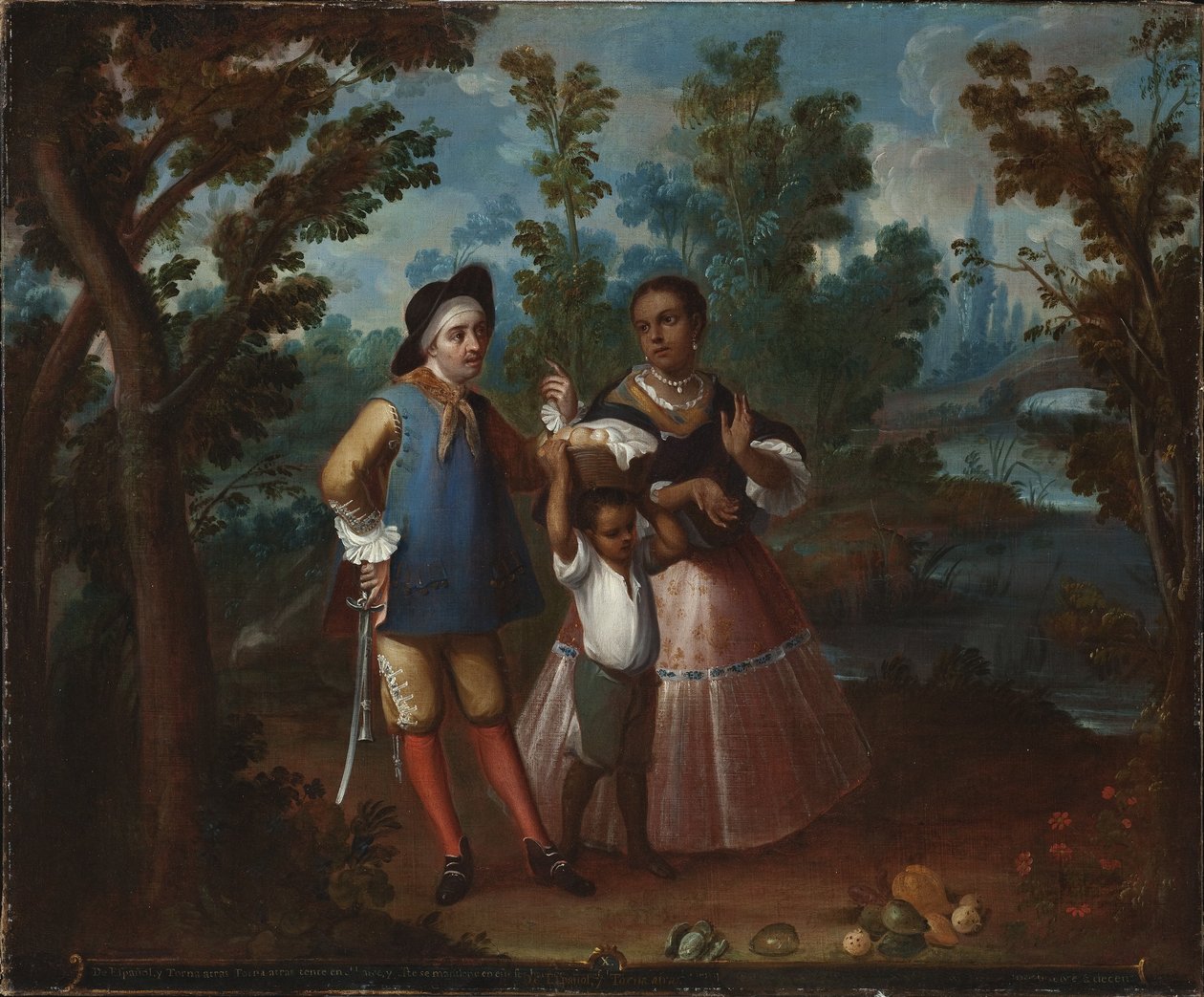 X. İspanyoldan ve Geriye Dönün, Havada Askıya Alın (X. De español y torna atrás, tente en el aire), c.1760 by Juan Patricio Morlete Ruiz
