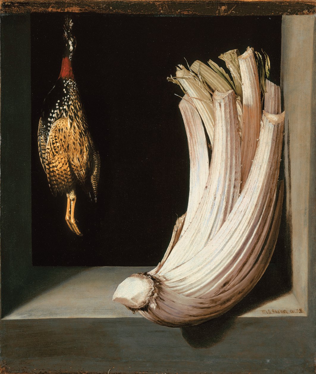 Bir cardoon ve francolin ile Bodegón by Juan Sanchez Cotan