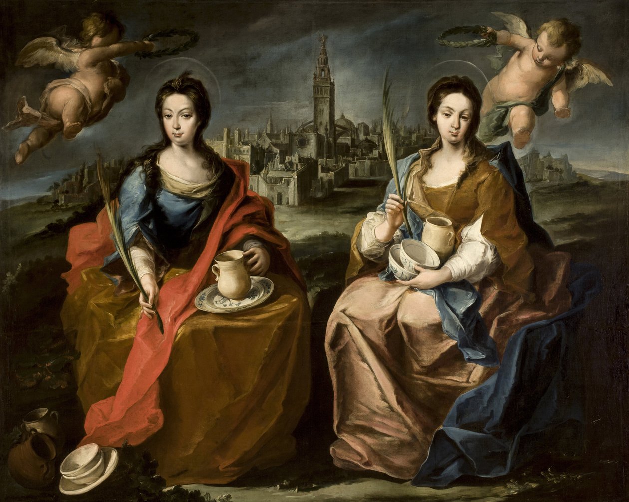 Justa ve Rufina - Rokoko: Aziz Justa ve Rufina, Espinal, Juan de (1714-1783) by Juan de Espinal