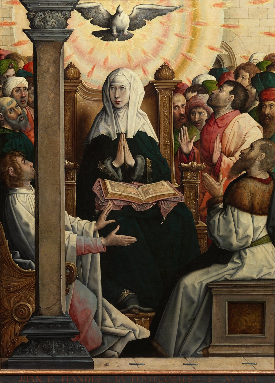 ""Pentecote"" (Pentecost) Tablo Juan de Flandes (1465-1519