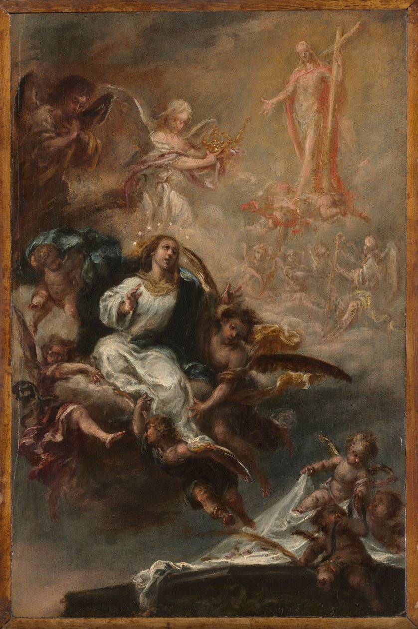 The Assumption of the Virgin of the Virgin için Çalışma, San Augustín, Sevilla, c. 1670-1672. by Juan de Valdes Leal