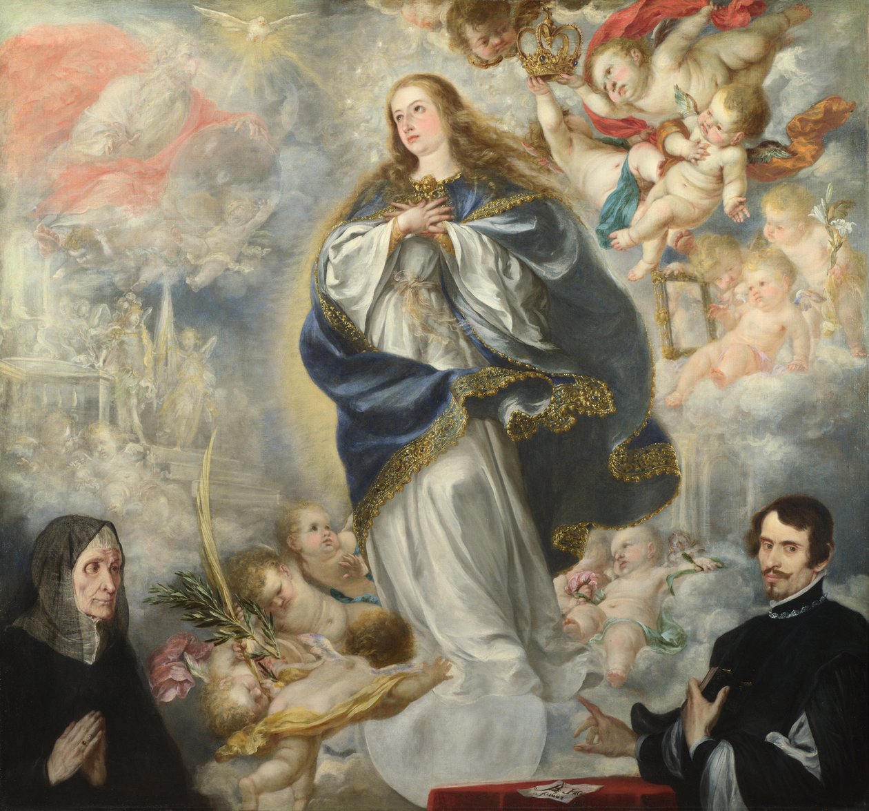 İki Donörle Immaculate Conception, yaklaşık 1661 by Juan de Valdes Leal