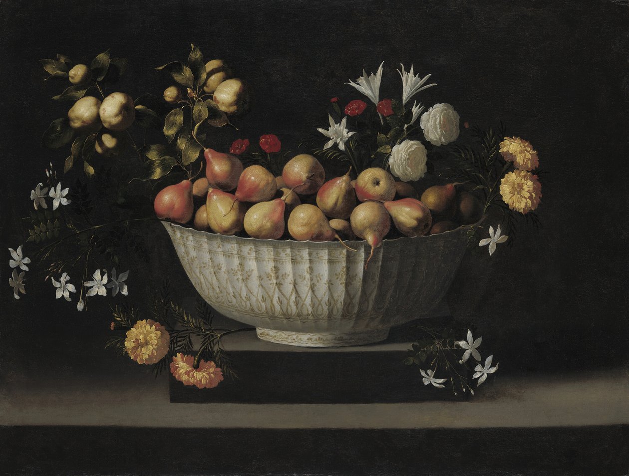Çin Kasesinde Çiçekler ve Meyveler, c. 1645. by Juan de Zurbaran