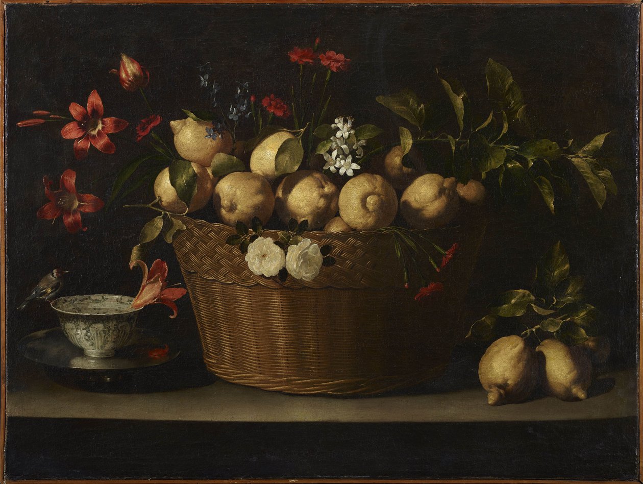 Hasır Sepette Limonlu Natürmort, yaklaşık 1643-1649. by Juan de Zurbaran