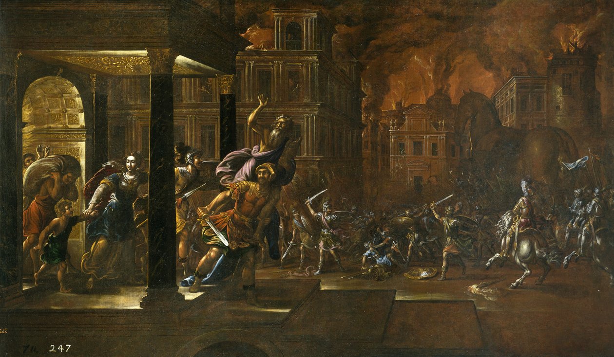 Truva Ateşi, 17. Yüzyılın Ortası. by Juan de la Corte