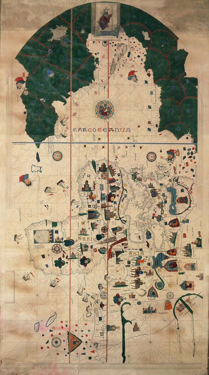 Juan de la Cosa, 1500 dolaylarında Portolan-Denizcilik planisfer şeması by Juan de la Cosa