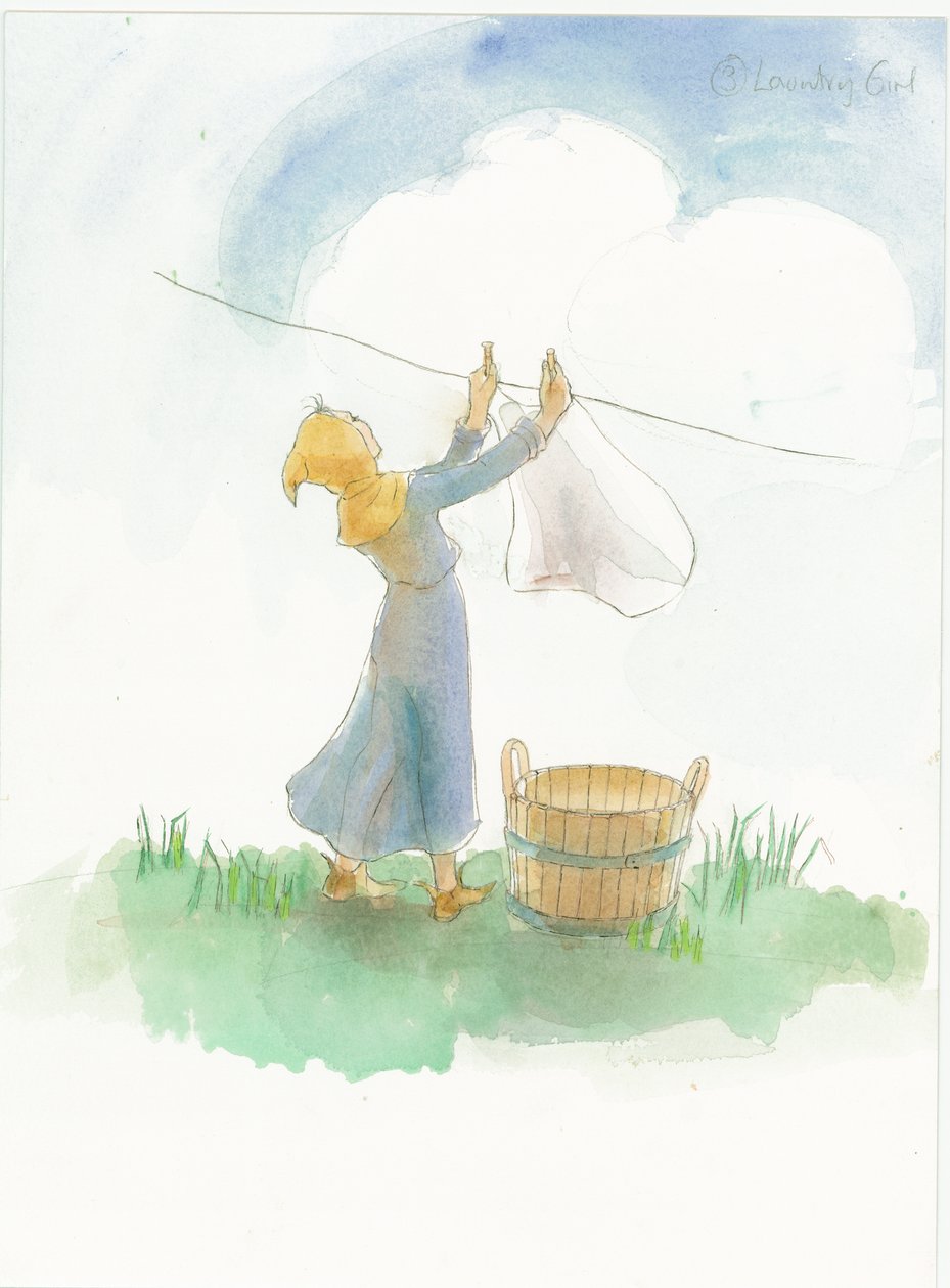 Çamaşır asan bir ortaçağ kızı, 2004. by Judith Dobie