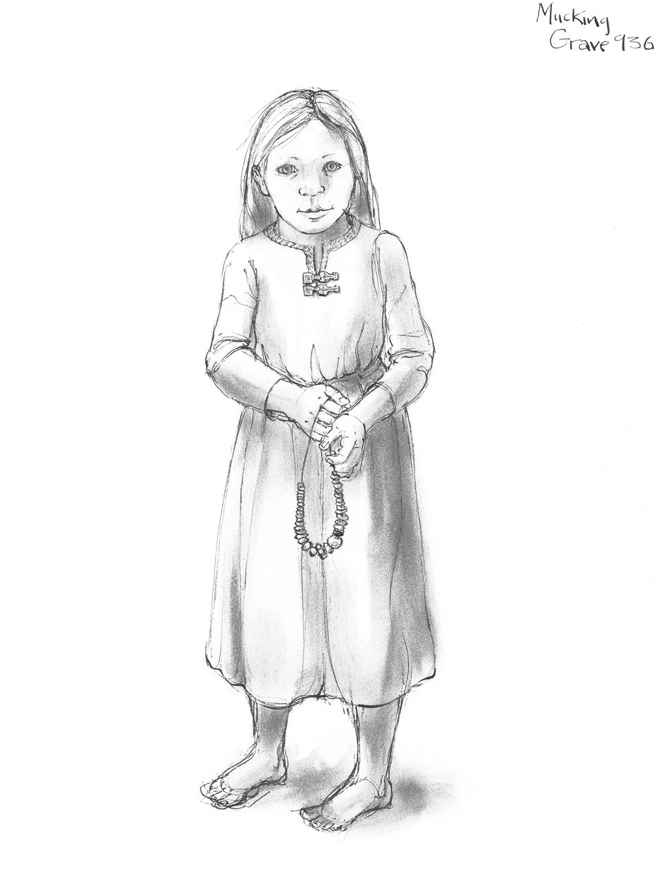 Anglo-Sakson kızı, c5.-10. yüzyıl, c1990-2010 by Judith Dobie