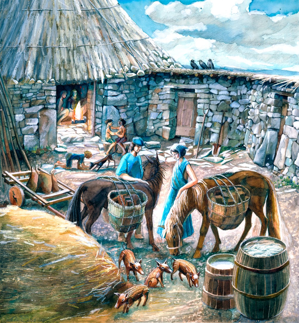 Chysauster Antik Köyü, c1.-2. yüzyıl, c1990-2010 by Judith Dobie