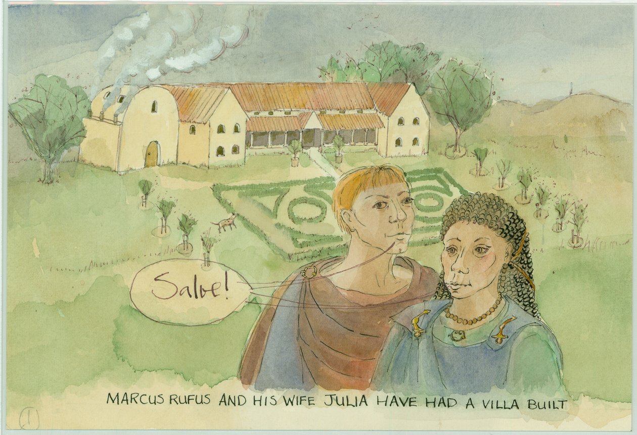Marcus ve Julia, yeni inşa ettikleri villalarıyla, 2003. by Judith Dobie