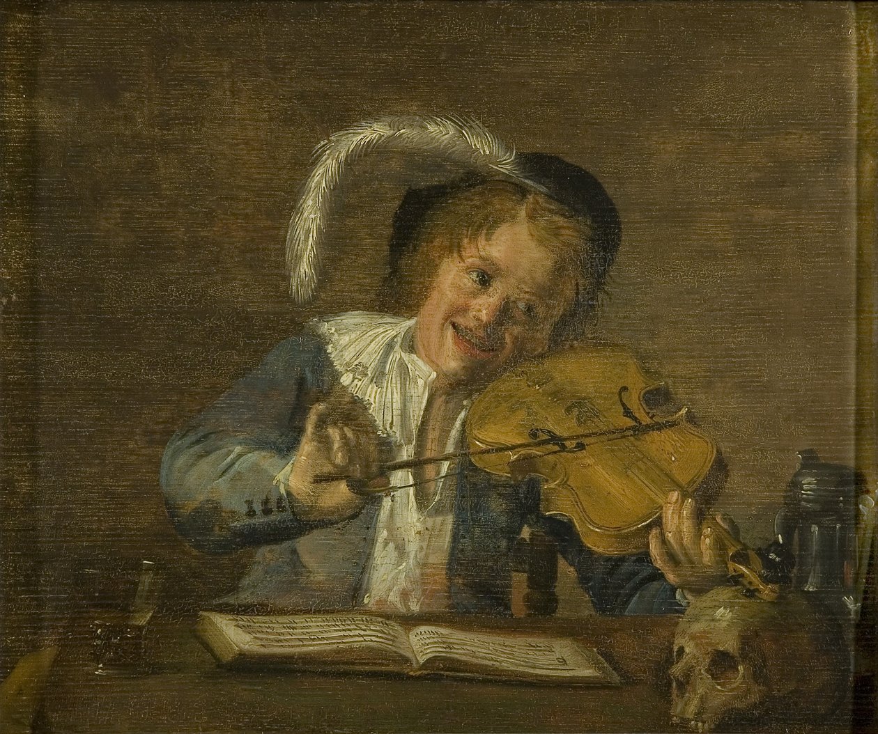Oğlan Müzisyen (panel üzeri yağlı boya, meşe) by Judith Leyster