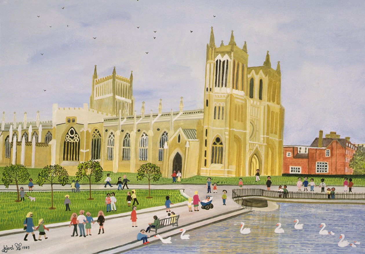 Bristol Katedrali ve College Green, 1989 by Judy Joel