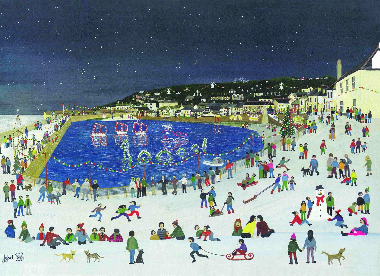 Mousehole Harbour Lights, 2009 (Kağıt üzerinde guaj boya) by Judy Joel