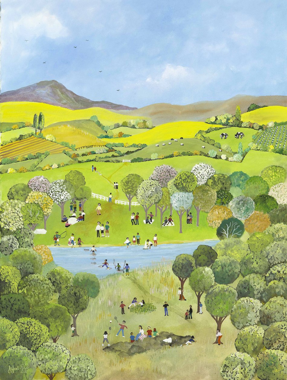Pazar piknikleri, 2009 (Kağıt üzerine guaj boya) by Judy Joel
