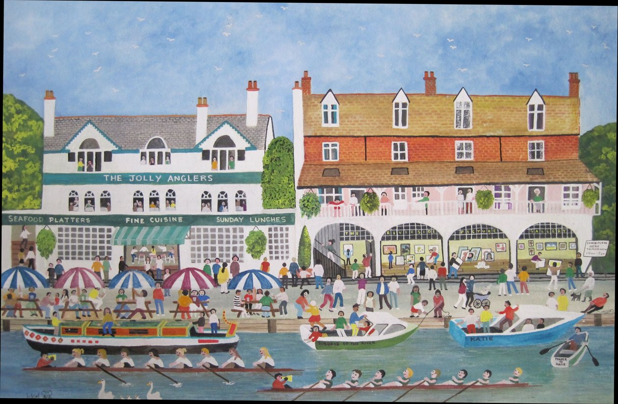 The Riverside at Walton, 2010 (Kağıt üzerinde guaj boya) by Judy Joel