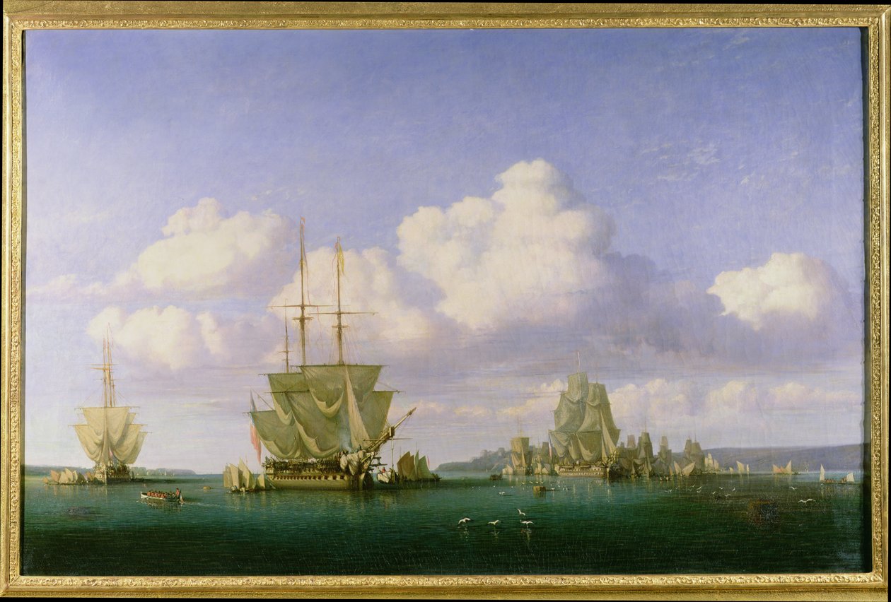 The Anchorage of Brest in Calm Weather, 1844  by Jules Achille Noel