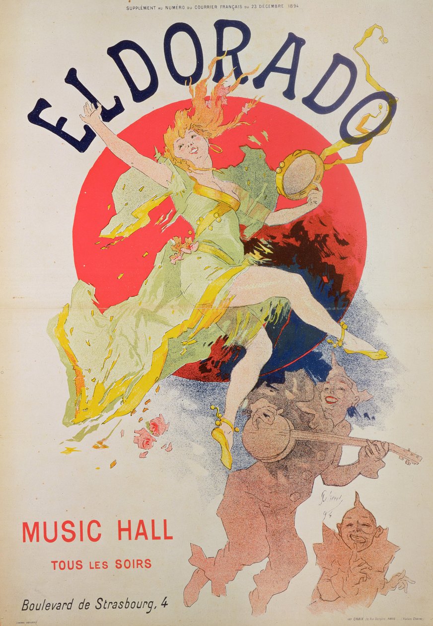 Jules Cheret (1836-1932) tarafından El Dorado için poster by Jules Cheret