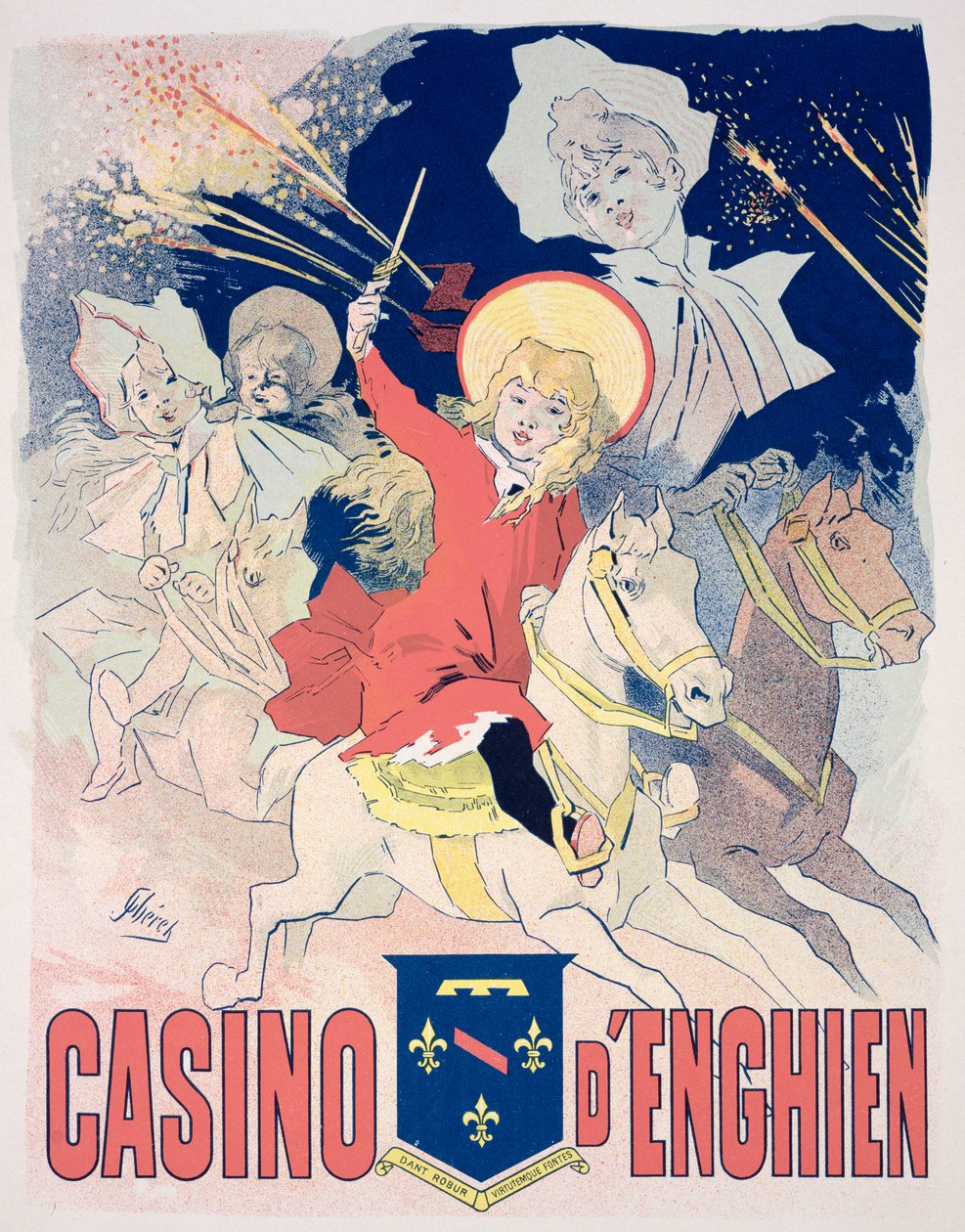 'Casino d'Enghien' reklamını yapan bir posterin çoğaltılması, 1890 (bkz. 41530) by Jules Cheret