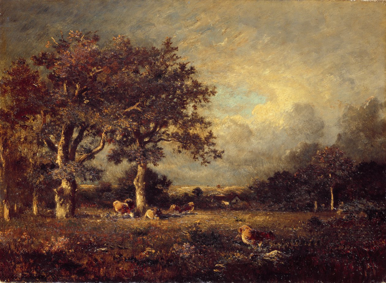 ಹಸುಗಳೊಂದಿಗೆ ಭೂದೃಶ್ಯ, 1870 ರ ಟರ್ಕಿ by Jules Dupré