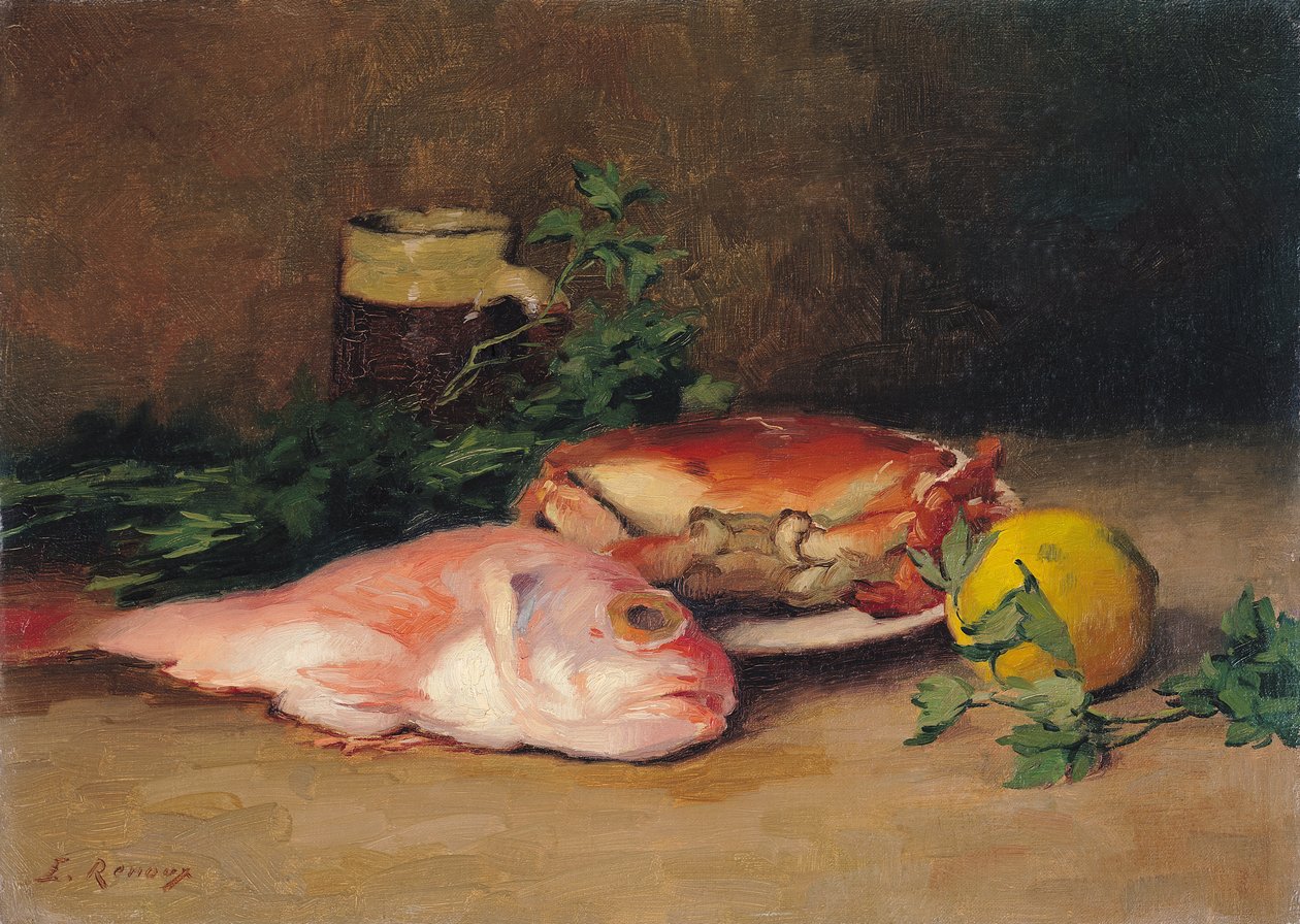 Yengeç ve Barbunya by Jules Ernest Renoux