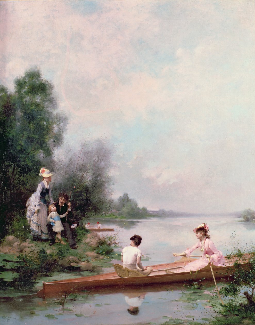 Nehirde tekne gezintisi, 19. yüzyıl by Jules Frederic Ballavoine