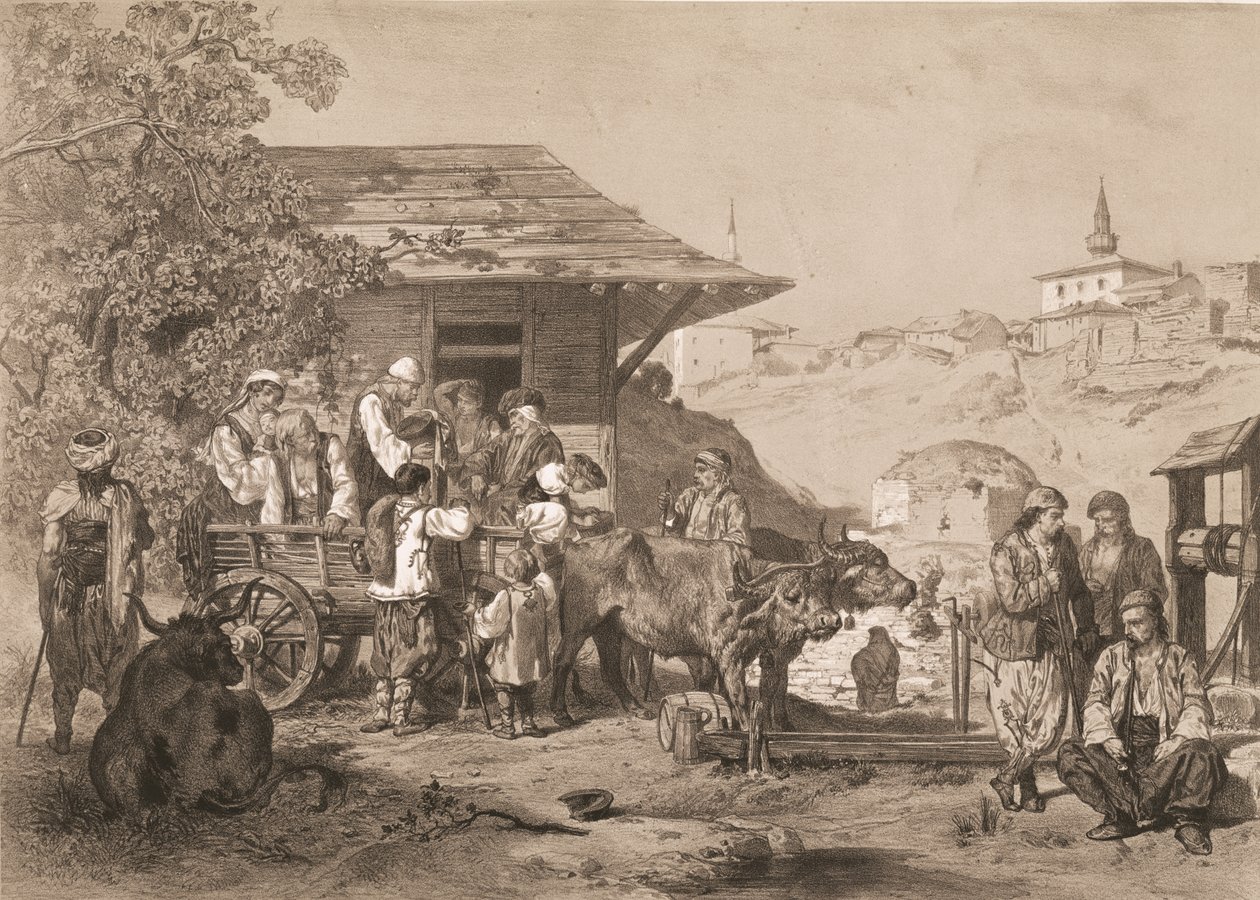Bulgarians near Varna, printed by Lemercier, Paris  by Jules Joseph Augustin Laurens