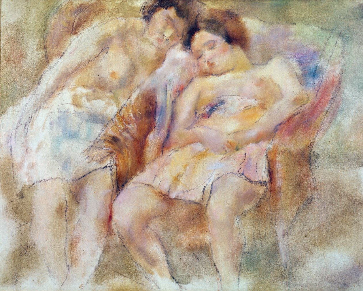 İki Uyuyanlar by Jules Pascin