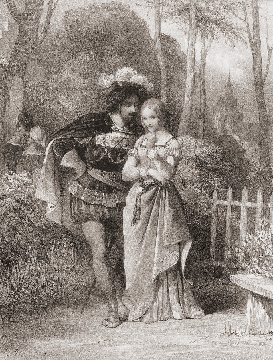 Faust ve Gretchen. Faust ve Margarita. by Jules (after) David