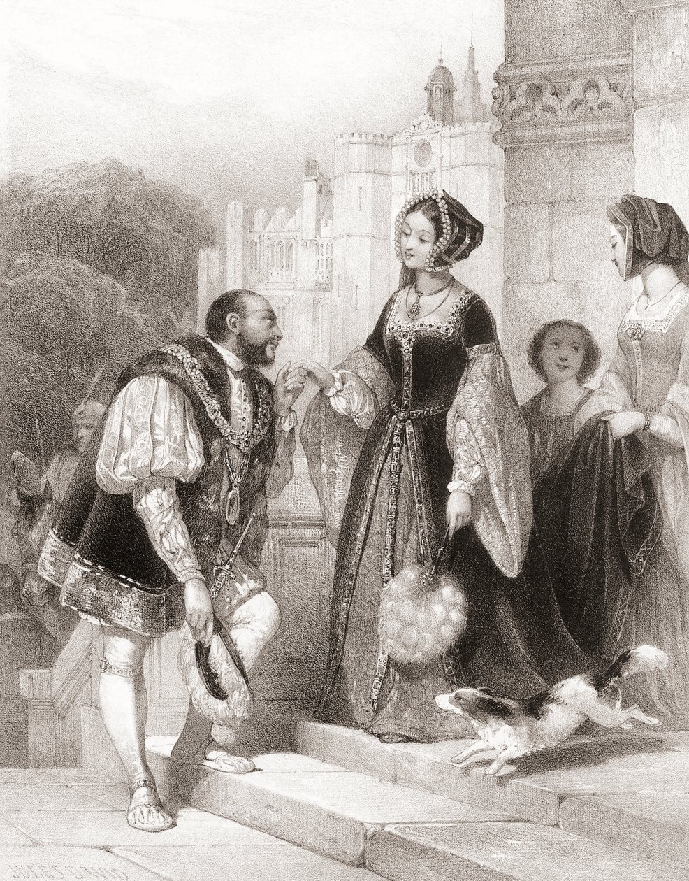 Anne Boleyn ile İngiltere Kralı VIII. by Jules (after) David