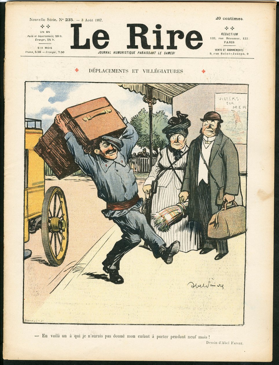 “Le Lire”nin Kapağı, Renkli Hiciv by Jules Abel Faivre