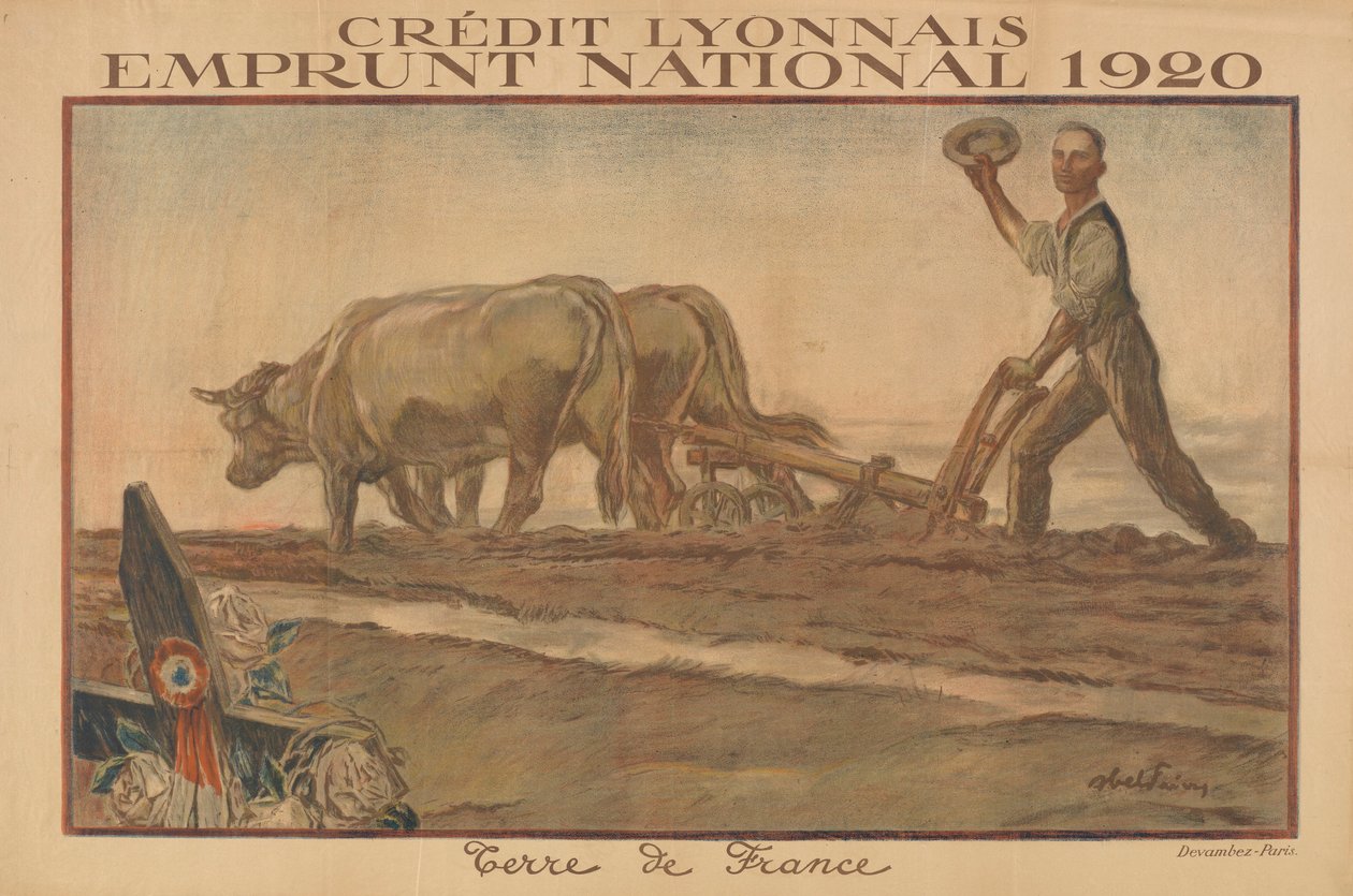 Credit Lyonnais, National Loan 1920, Land of France (Lyon Credit, National Loan 1920, Land of France) by Jules Abel Faivre