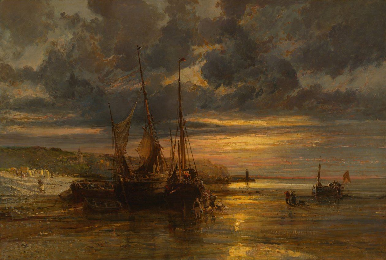 Sahilli Balıkçı Tekneleri, . by Jules Achille Noel