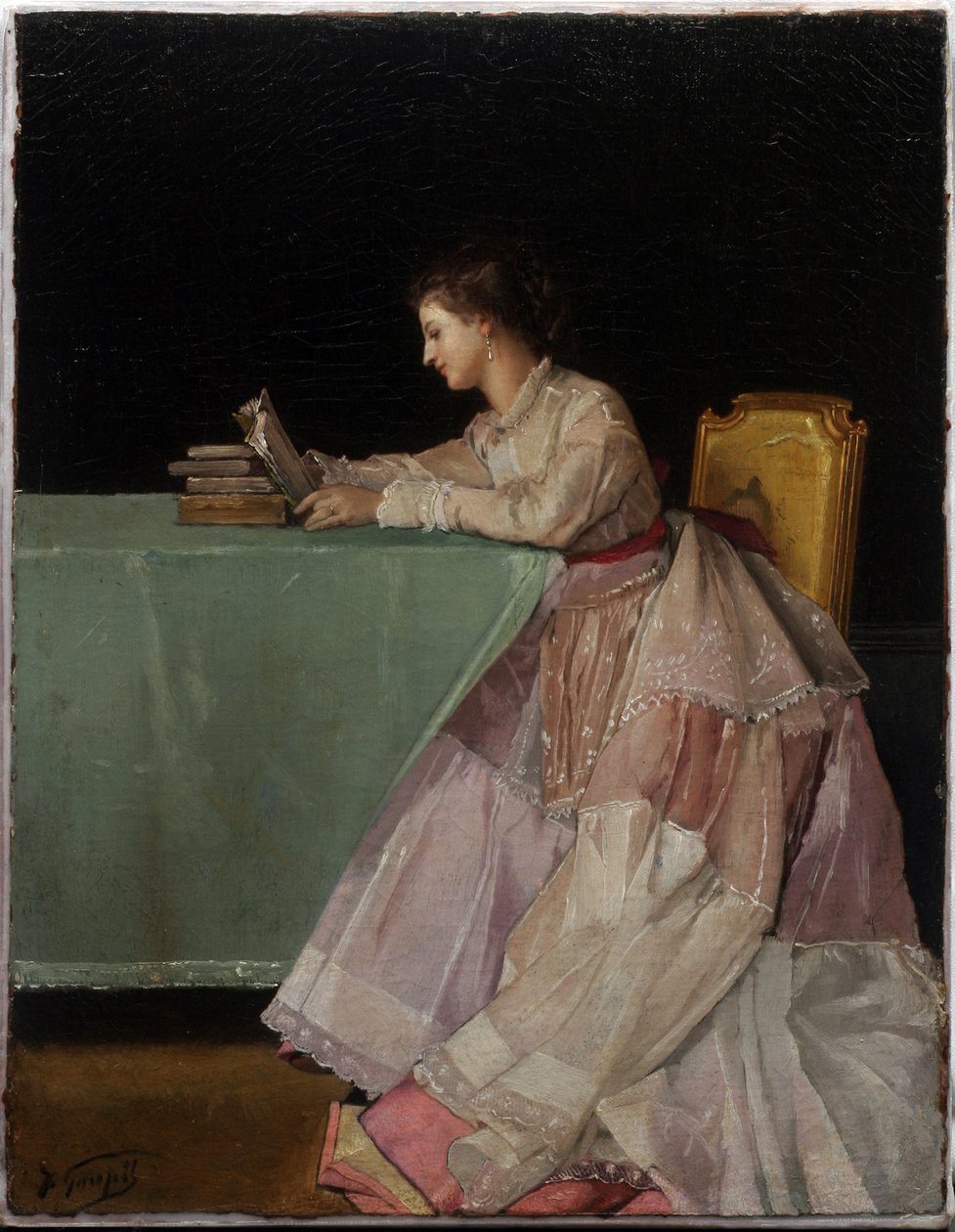 oturan kadın by Jules Adolphe Goupil
