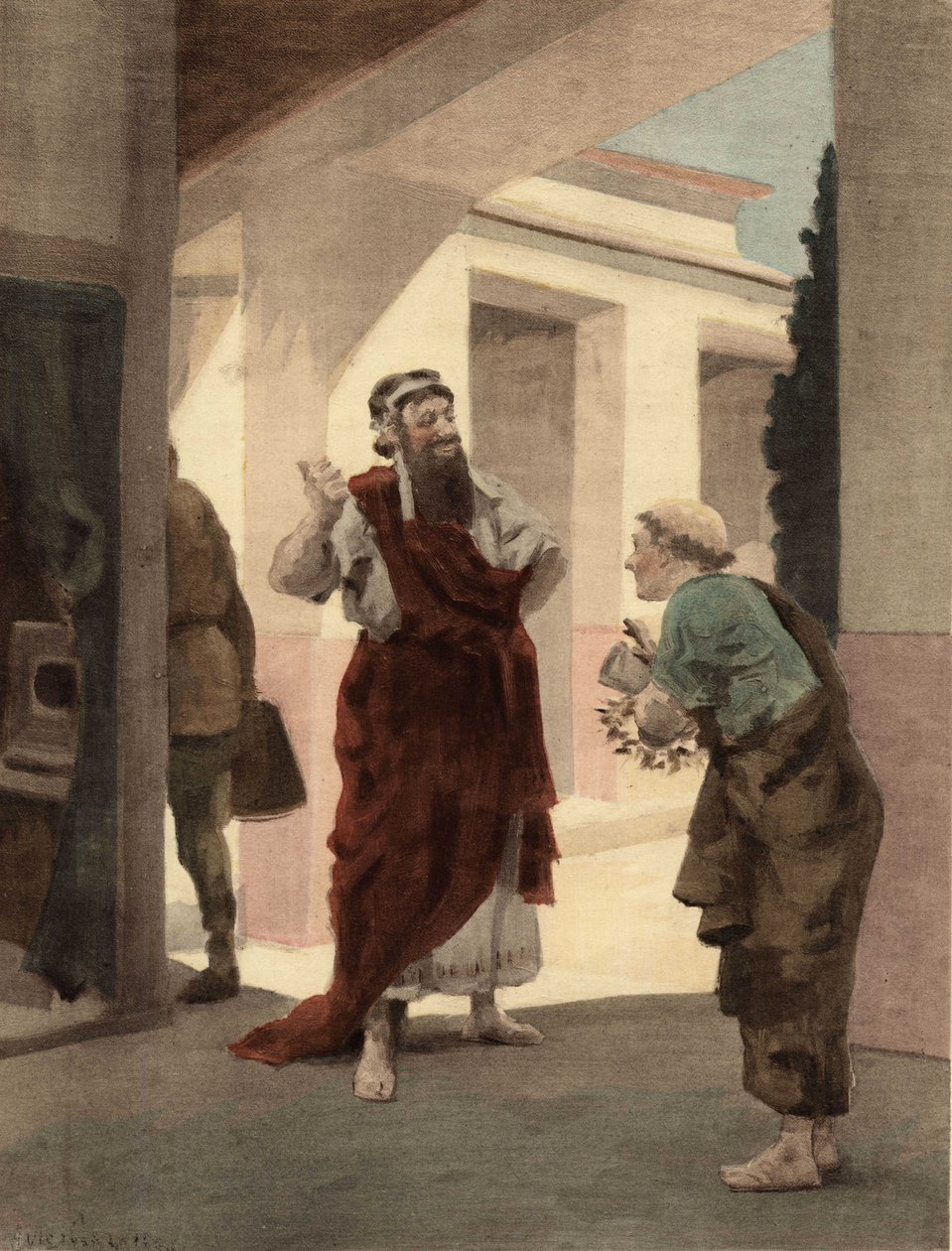 Kral Antigonus Hermodotus ile konuşurken. Pantagruel. Jules Garnier tarafından çizilmiştir. "Rabelais ve Jules Garnier