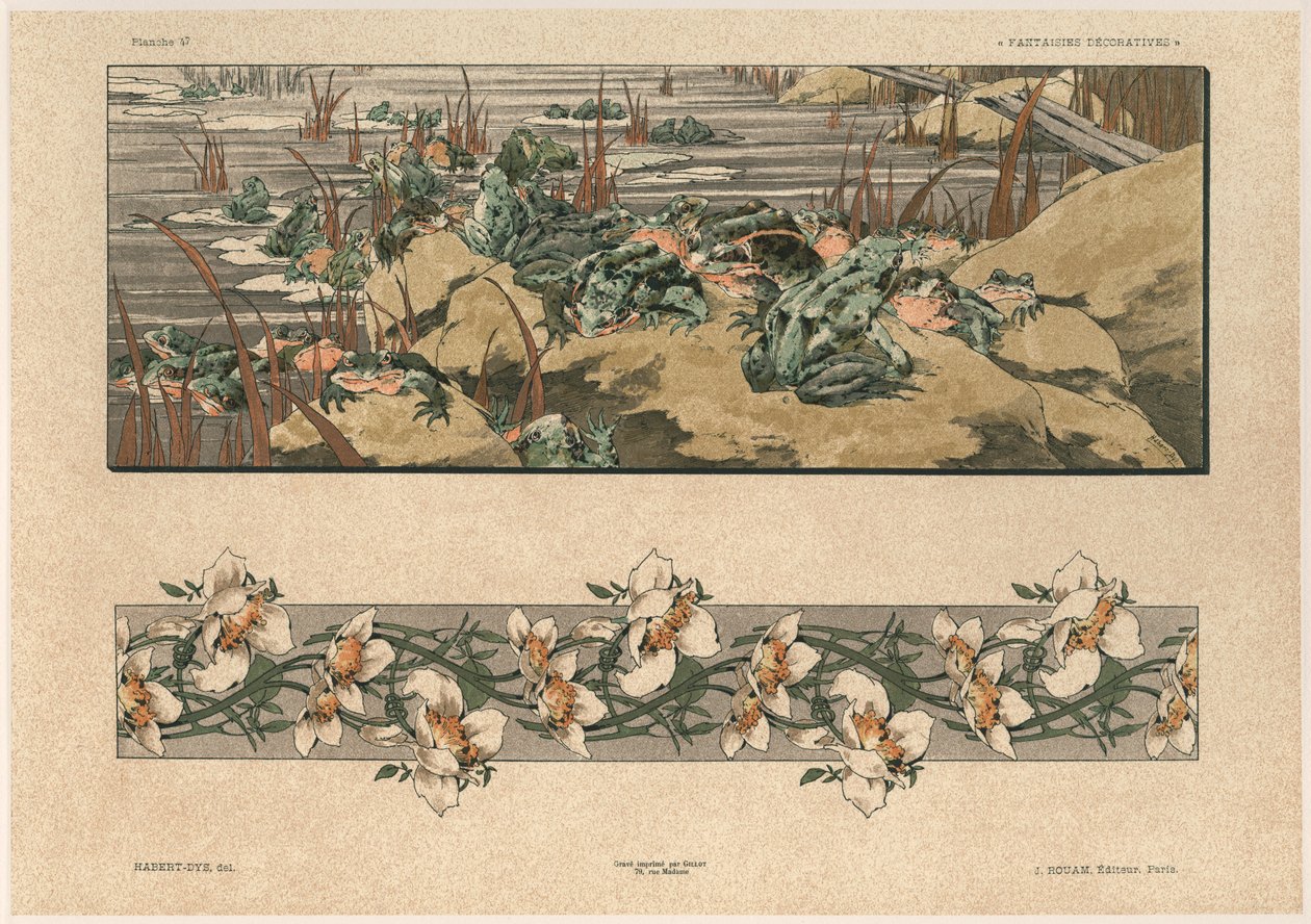 Toads and flowers, plate 47 from 