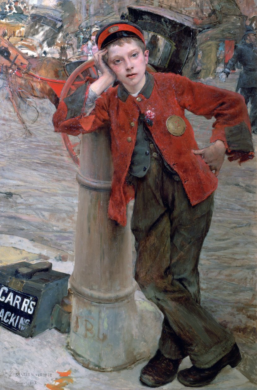 Londra Ayakkabı Boyacısı Çocuk, 1882 by Jules Bastien Lepage