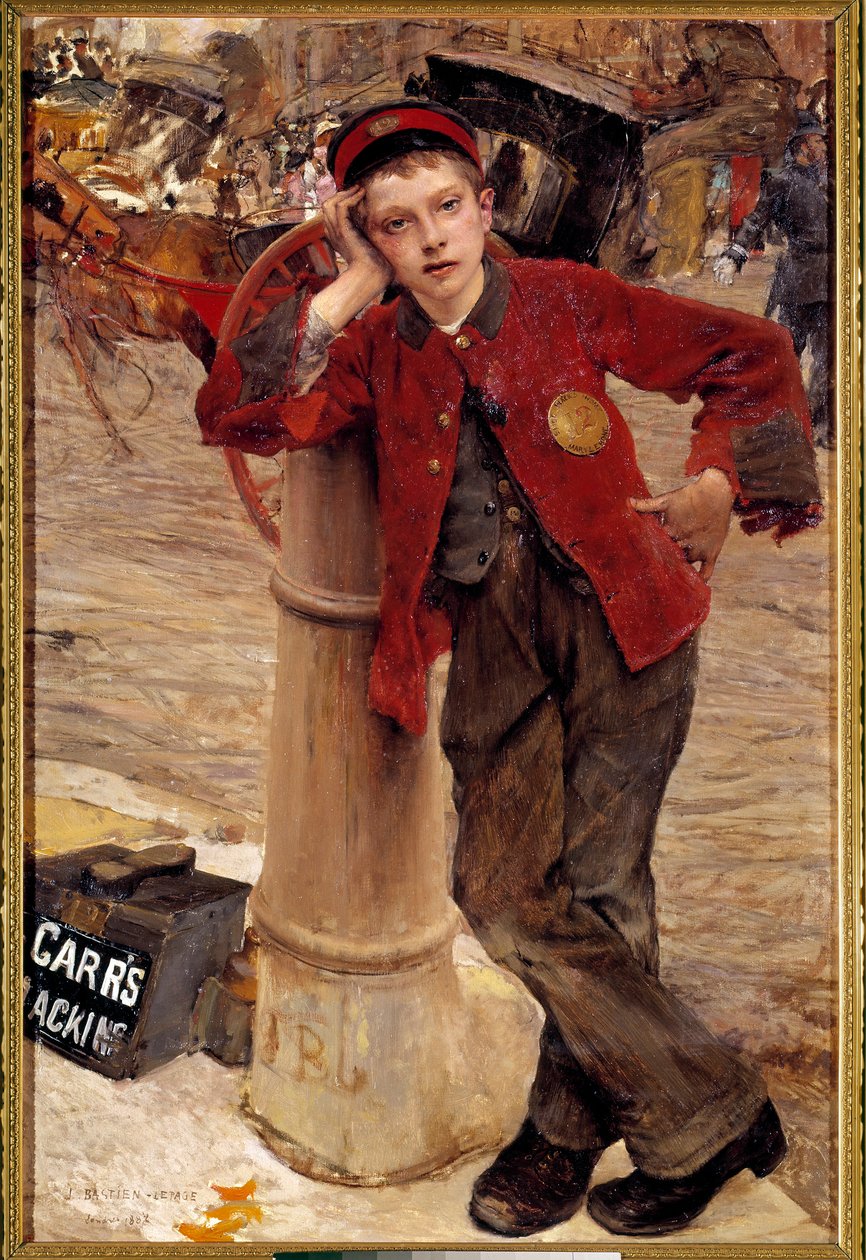 Küçük İngiliz Ayakkabı Parlatıcı Tablo Jules Bastien Lepage (1848-1884) 1882 Güneş. 0,89x1,32 m Paris, Dekoratif Sanatlar by Jules Bastien Lepage