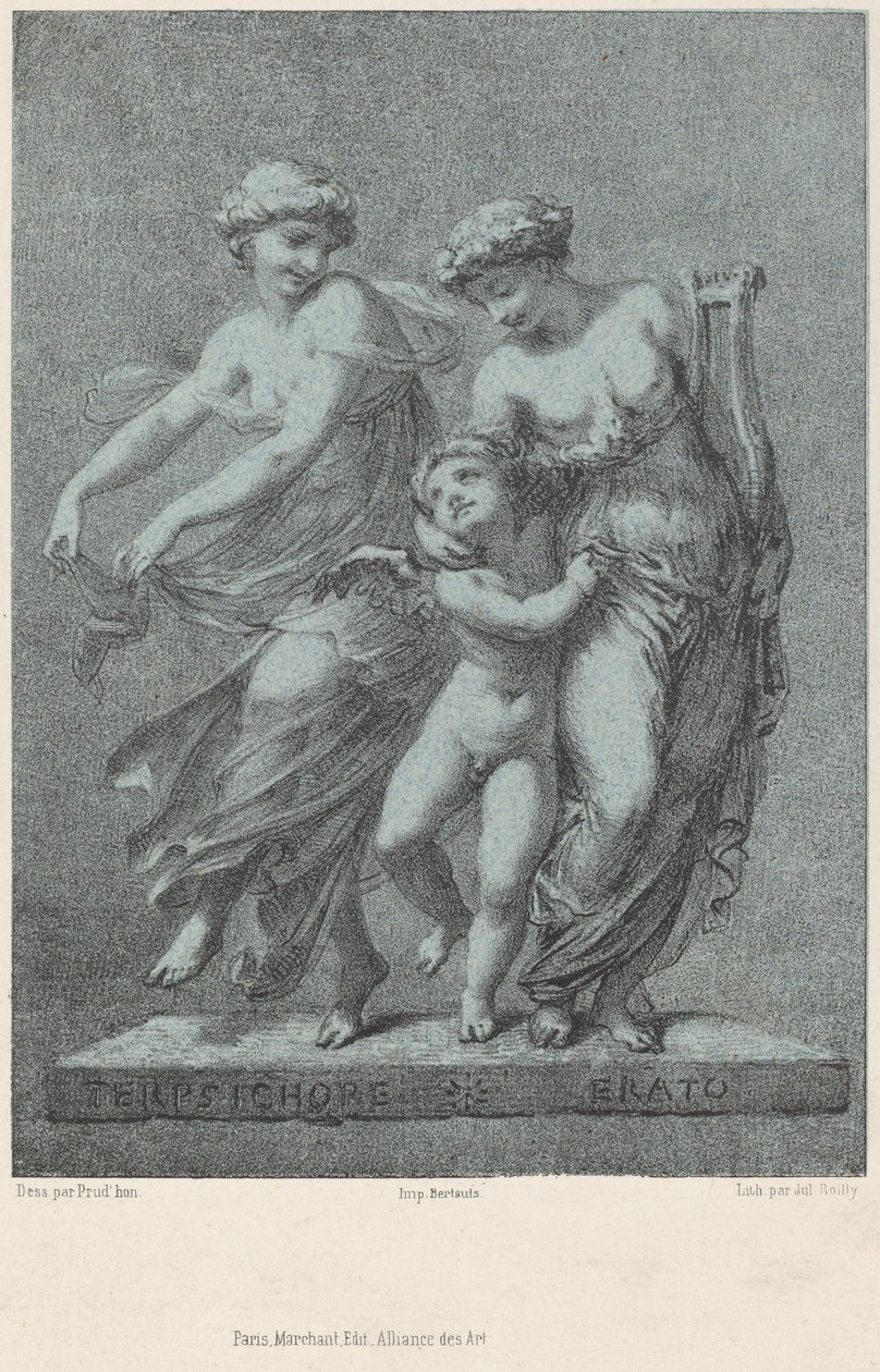 Apollon ve İlham Perileri by Jules Boilly after Pierre Paul Prud
