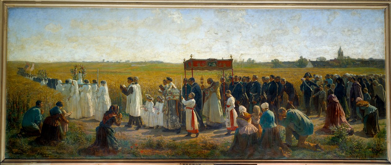 Jules Breton (1827-1906) 1859 Güneş tarafından Artois Tablosunda buğdayın kutsanması. 1.3x3.2 m Arras, Güzel Sanatlar Müzesi by Jules Breton