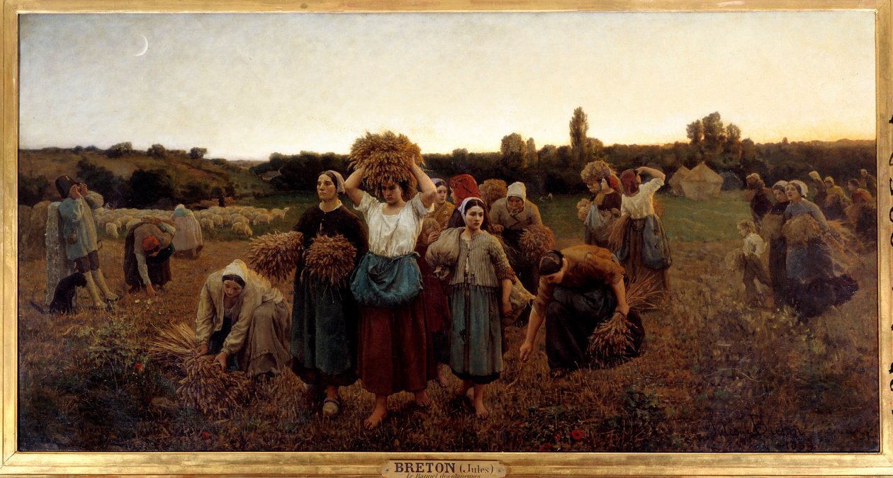 Le rappel des glaneuses Resim Jules Breton (1827-1906) 1859 Güneş. 0,9x1,76 m Paris, musee d