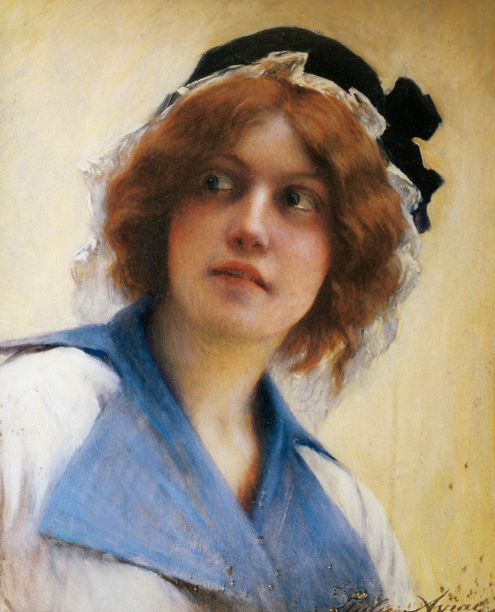 Charlotte Corday d'Armont'un (Saint-Saturnin-des-Ligneries) Portresi by Jules Charles Aviat